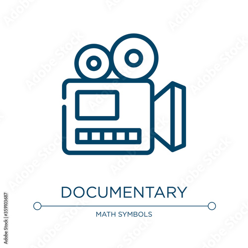 Documentary icon. Linear vector illustration from history collection. Outline documentary icon vector. Thin line symbol for use on web and mobile apps, logo, print media.