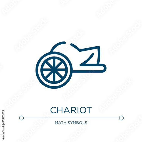 Chariot icon. Linear vector illustration from history collection. Outline chariot icon vector. Thin line symbol for use on web and mobile apps, logo, print media.