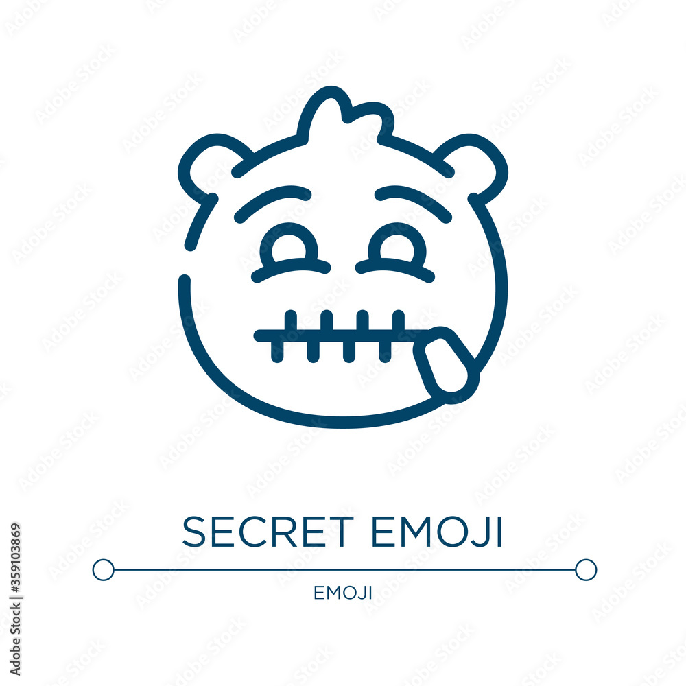 Secret emoji icon. Linear vector illustration from emoji collection. Outline secret emoji icon vector. Thin line symbol for use on web and mobile apps, logo, print media. Secret emoji icon. Linear vector illustration from emoji collection. Outline secret emoji icon vector. Thin line symbol for use on web and mobile apps, logo, print media.