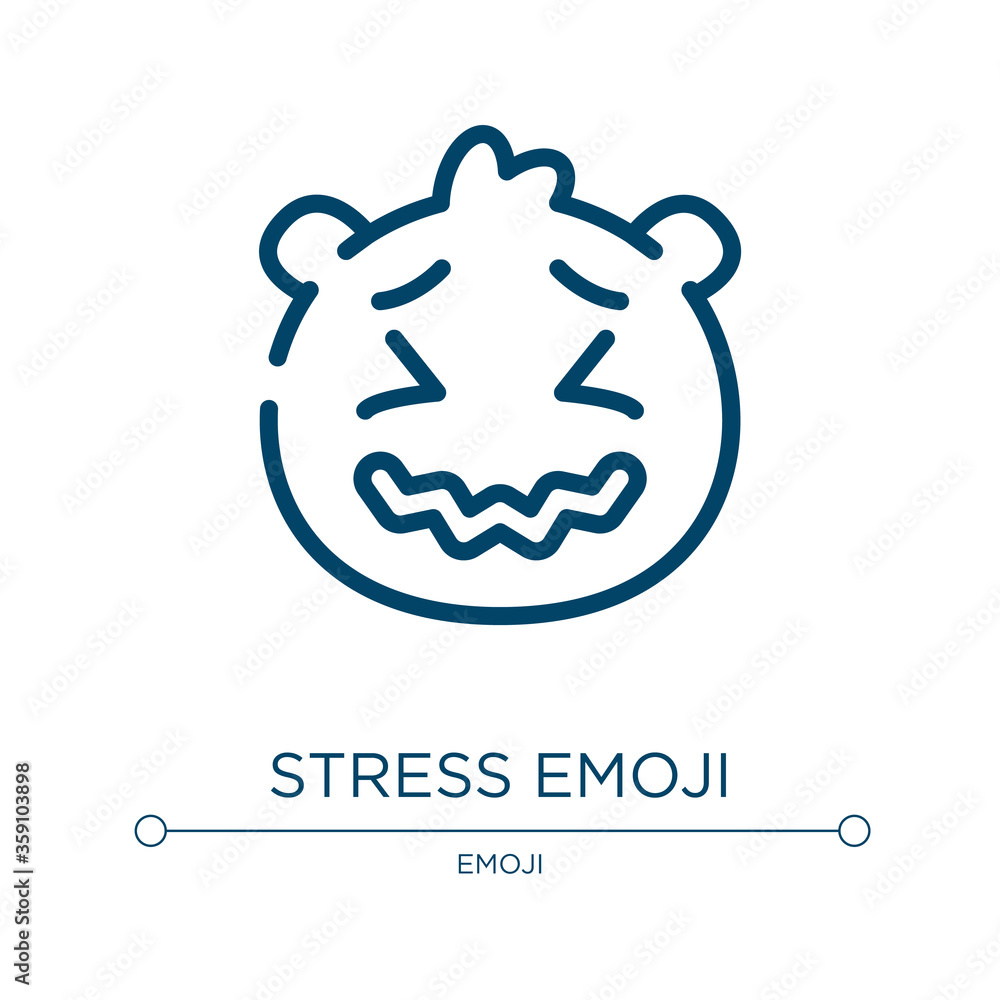 Stress emoji icon. Linear vector illustration from emoji collection. Outline stress emoji icon vector. Thin line symbol for use on web and mobile apps, logo, print media. Stress emoji icon. Linear vector illustration from emoji collection. Outline stress emoji icon vector. Thin line symbol for use on web and mobile apps, logo, print media.