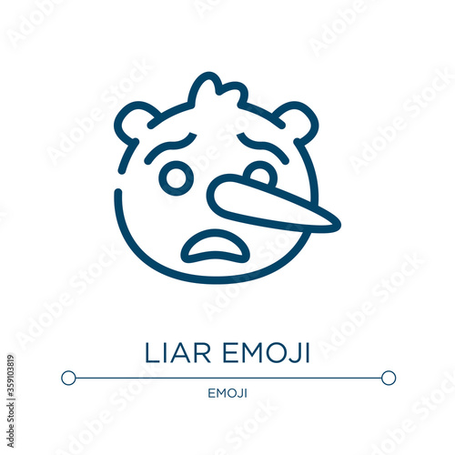 Liar emoji icon. Linear vector illustration from emoji collection. Outline liar emoji icon vector. Thin line symbol for use on web and mobile apps, logo, print media.