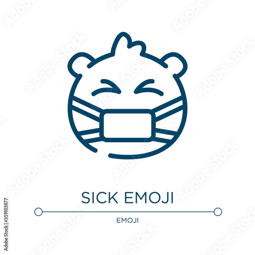 Sick emoji icon. Linear vector illustration from emoji collection. Outline sick emoji icon vector. Thin line symbol for use on web and mobile apps, logo, print media.