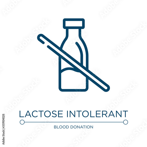 Lactose intolerant icon. Linear vector illustration from allergies collection. Outline lactose intolerant icon vector. Thin line symbol for use on web and mobile apps, logo, print media.