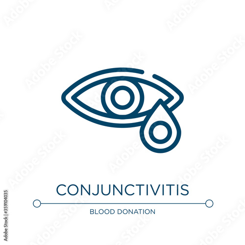 Conjunctivitis icon. Linear vector illustration from allergies collection. Outline conjunctivitis icon vector. Thin line symbol for use on web and mobile apps, logo, print media.