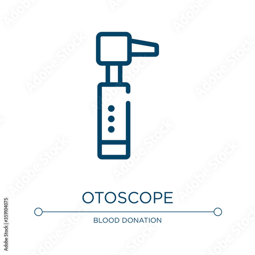 Otoscope icon. Linear vector illustration from hospital collection. Outline otoscope icon vector. Thin line symbol for use on web and mobile apps, logo, print media.