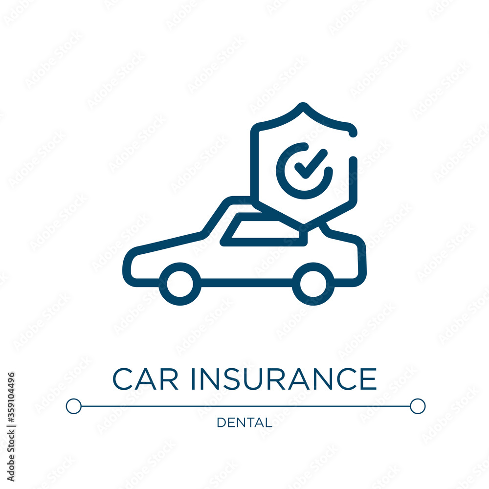 Car insurance icon. Linear vector illustration from insurance collection. Outline car insurance icon vector. Thin line symbol for use on web and mobile apps, logo, print media.