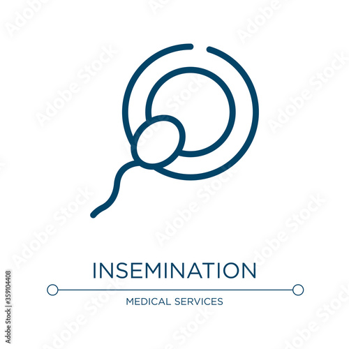 Insemination icon. Linear vector illustration from biochemistry and medicine healthcare collection. Outline insemination icon vector. Thin line symbol for use on web and mobile apps, logo, print