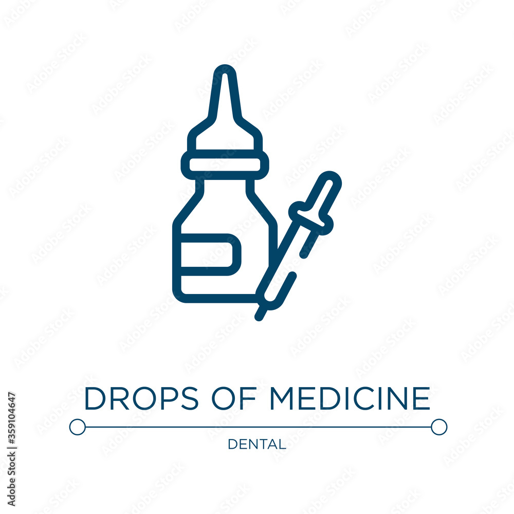 Drops of medicine icon. Linear vector illustration from medicine collection. Outline drops of medicine icon vector. Thin line symbol for use on web and mobile apps, logo, print media. Drops of medicine icon. Linear vector illustration from medicine collection. Outline drops of medicine icon vector. Thin line symbol for use on web and mobile apps, logo, print media.