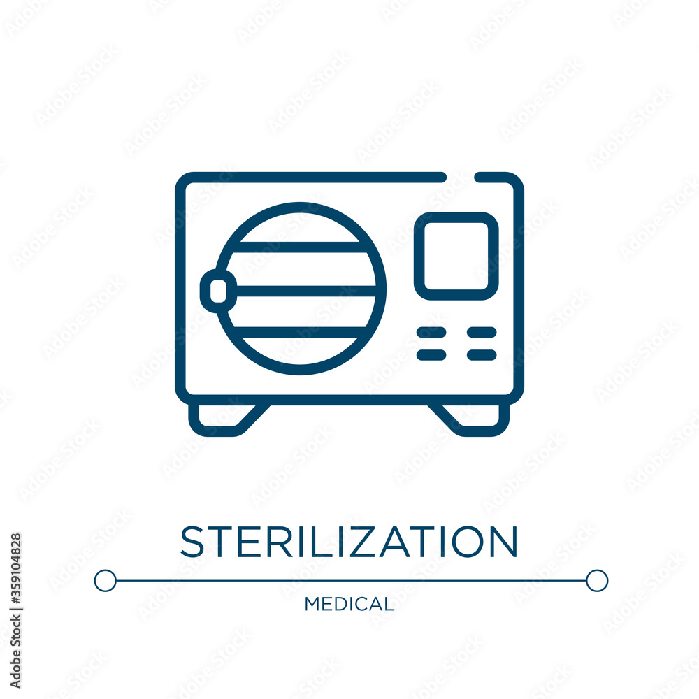 Sterilization icon. Linear vector illustration from medical instruments collection. Outline