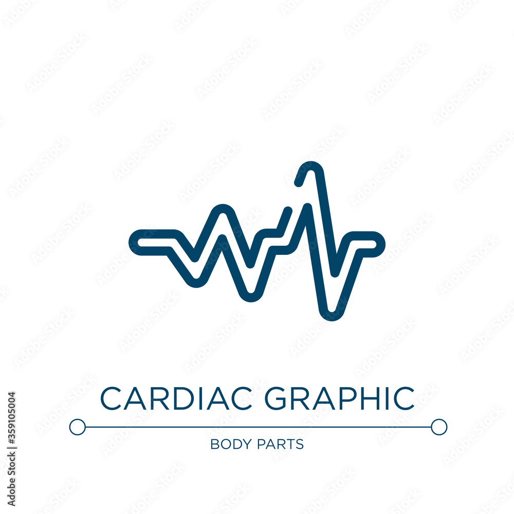 Cardiac graphic icon. Linear vector illustration from medicine and health collection. Outline cardiac graphic icon vector. Thin line symbol for use on web and mobile apps, logo, print media.