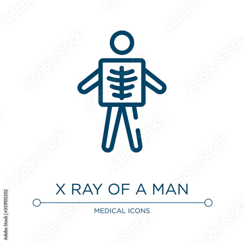 X ray of a man icon. Linear vector illustration from health set collection. Outline x ray of a man icon vector. Thin line symbol for use on web and mobile apps, logo, print media.