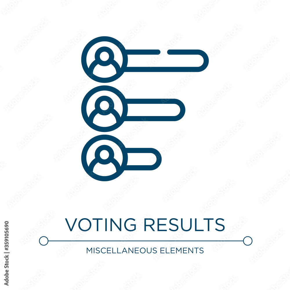 Voting results icon. Linear vector illustration from voting collection. Outline voting results icon vector. Thin line symbol for use on web and mobile apps, logo, print media.