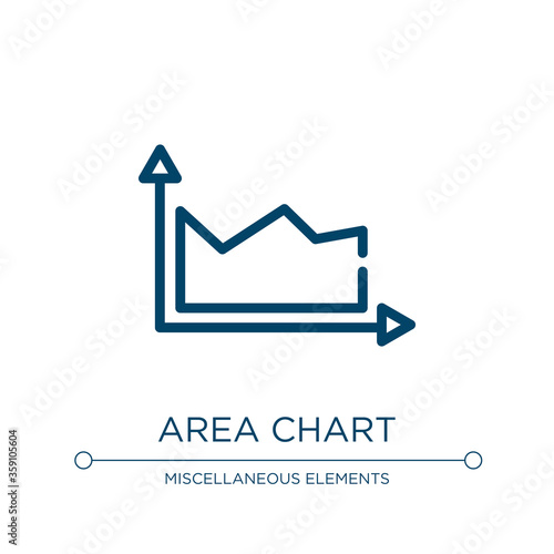 Area chart icon. Linear vector illustration from analytics collection. Outline area chart icon vector. Thin line symbol for use on web and mobile apps, logo, print media.