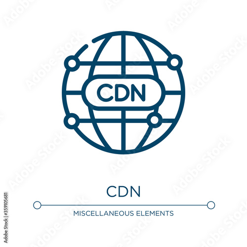 Cdn icon. Linear vector illustration from seo and marketing collection. Outline cdn icon vector. Thin line symbol for use on web and mobile apps, logo, print media.