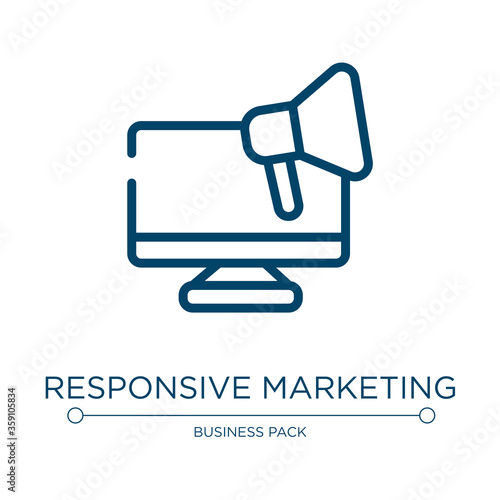 Responsive marketing icon. Linear vector illustration from marketing and seo collection. Outline responsive marketing icon vector. Thin line symbol for use on web and mobile apps, logo, print media.