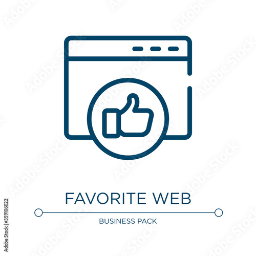 Favorite web icon. Linear vector illustration from multimedia marketing collection. Outline favorite web icon vector. Thin line symbol for use on web and mobile apps, logo, print media.