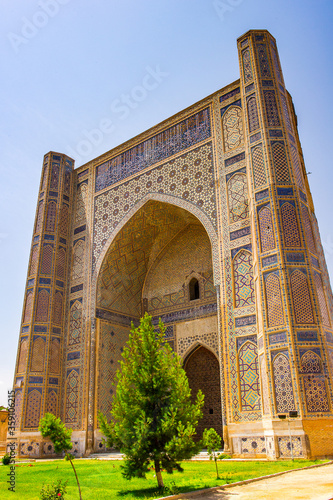 It's Madrasah of the Registan, hearth of Samarkand, Uzbekistan