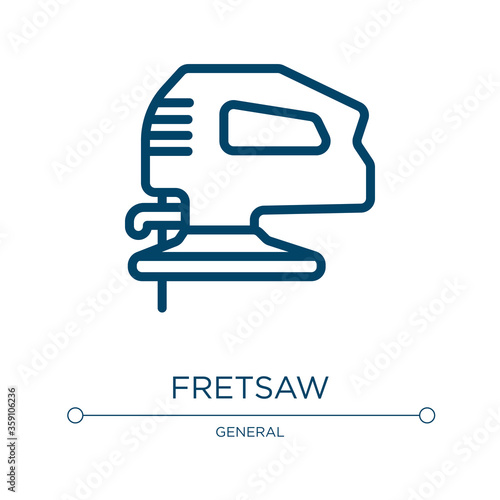 Fretsaw icon. Linear vector illustration from general collection. Outline fretsaw icon vector. Thin line symbol for use on web and mobile apps, logo, print media.