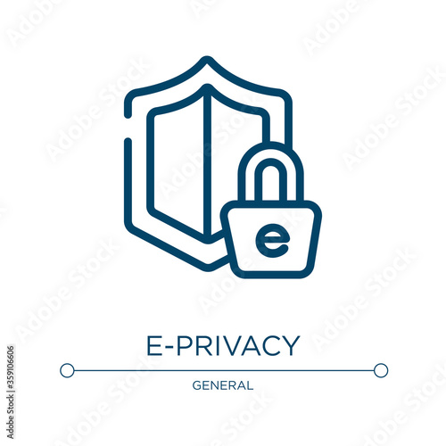E-privacy icon. Linear vector illustration from general collection. Outline e-privacy icon vector. Thin line symbol for use on web and mobile apps, logo, print media.