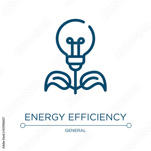 Energy efficiency icon. Linear vector illustration from general collection. Outline energy efficiency icon vector. Thin line symbol for use on web and mobile apps, logo, print media.