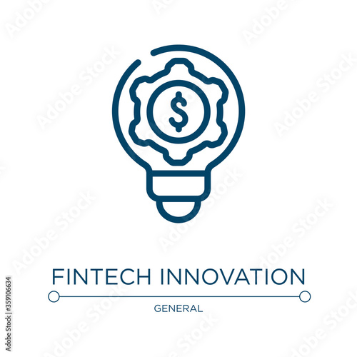 Fintech innovation icon. Linear vector illustration from general collection. Outline fintech innovation icon vector. Thin line symbol for use on web and mobile apps, logo, print media.