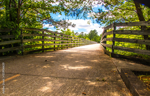 Paved walking trail Silver Comet Trail in Dalllas Georgia 
