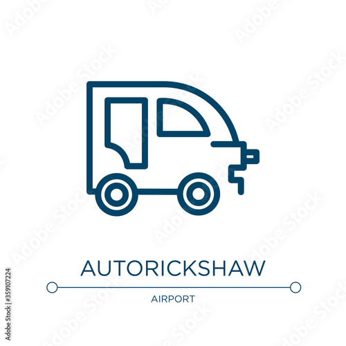 Autorickshaw icon. Linear vector illustration from taxi service collection. Outline autorickshaw icon vector. Thin line symbol for use on web and mobile apps, logo, print media.