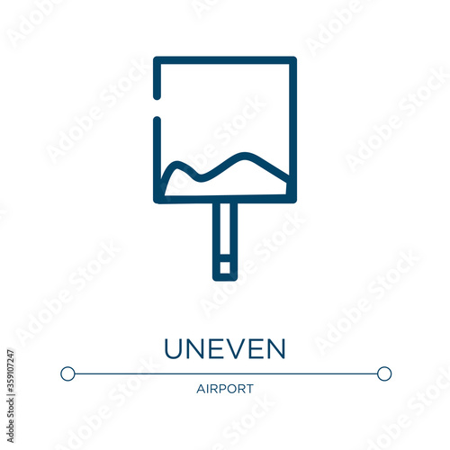 Uneven icon. Linear vector illustration from us road signs collection. Outline uneven icon vector. Thin line symbol for use on web and mobile apps, logo, print media.