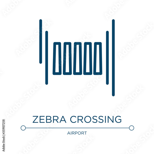 Zebra crossing icon. Linear vector illustration from driving school collection. Outline zebra crossing icon vector. Thin line symbol for use on web and mobile apps  logo  print media.