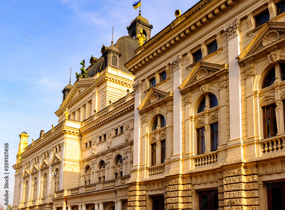 Obraz premium Facade of the Lviv Opera and Ballet Theatre,