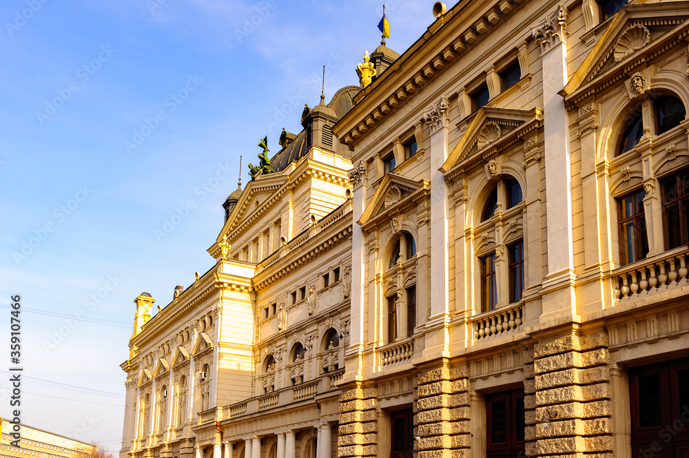 Facade of the  Lviv Opera and Ballet Theatre,