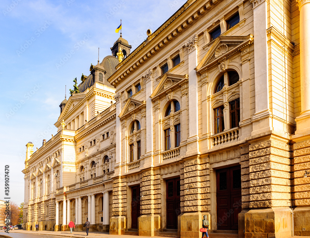 Facade of the  Lviv Opera and Ballet Theatre,