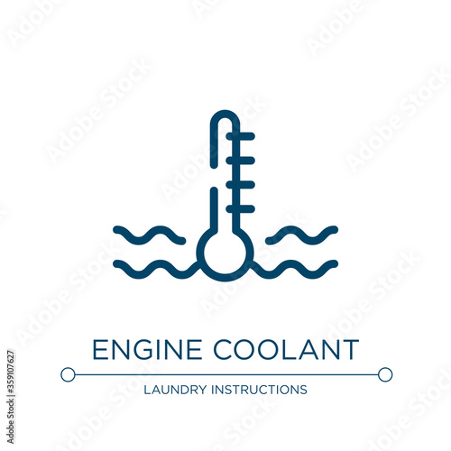 Engine coolant icon. Linear vector illustration from car dashboard signals collection. Outline engine coolant icon vector. Thin line symbol for use on web and mobile apps, logo, print media.