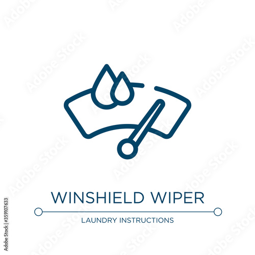 Winshield wiper icon. Linear vector illustration from car dashboard signals collection. Outline winshield wiper icon vector. Thin line symbol for use on web and mobile apps, logo, print media.