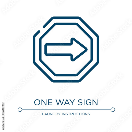 One way sign icon. Linear vector illustration from universal warning signals collection. Outline one way sign icon vector. Thin line symbol for use on web and mobile apps, logo, print media.