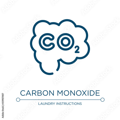 Carbon monoxide icon. Linear vector illustration from safety collection. Outline carbon monoxide icon vector. Thin line symbol for use on web and mobile apps, logo, print media.