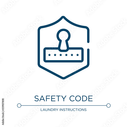 Safety code icon. Linear vector illustration from safety collection. Outline safety code icon vector. Thin line symbol for use on web and mobile apps, logo, print media.