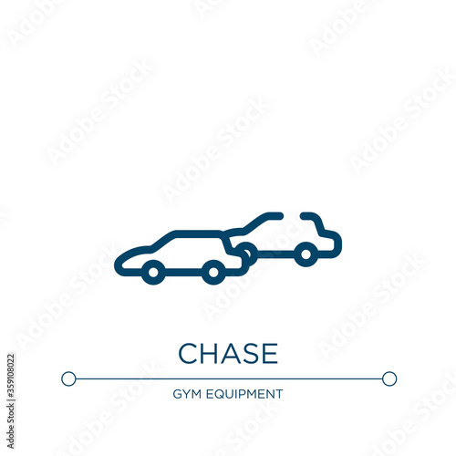 Chase icon. Linear vector illustration from racing collection. Outline chase icon vector. Thin line symbol for use on web and mobile apps, logo, print media.