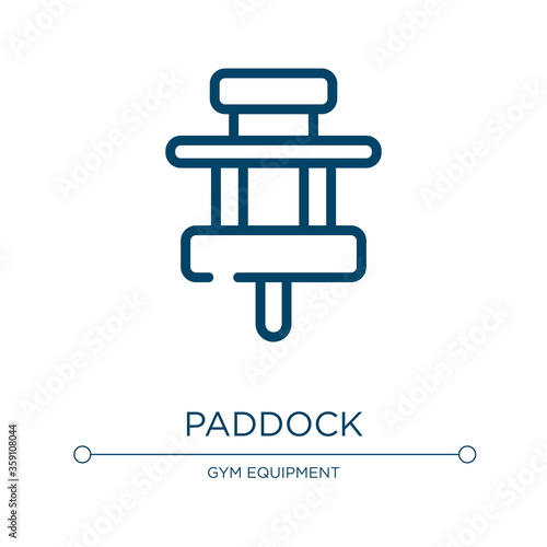 Paddock icon. Linear vector illustration from racing collection. Outline paddock icon vector. Thin line symbol for use on web and mobile apps, logo, print media.