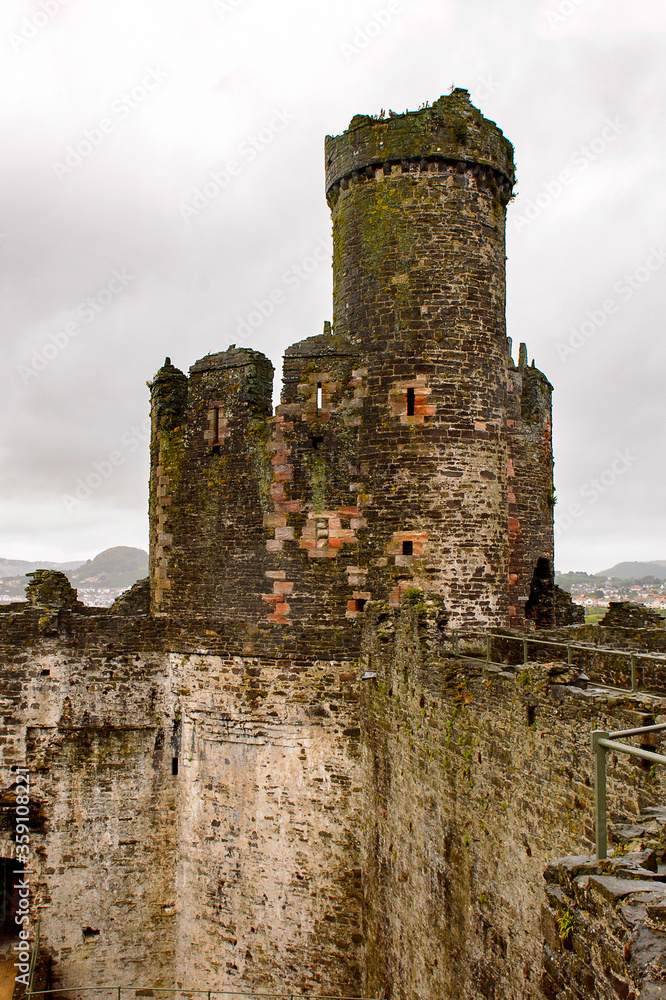 Tower of the Conway Castle is a medieval fortification in Conwy, Wales, UNESCO World Heritage site