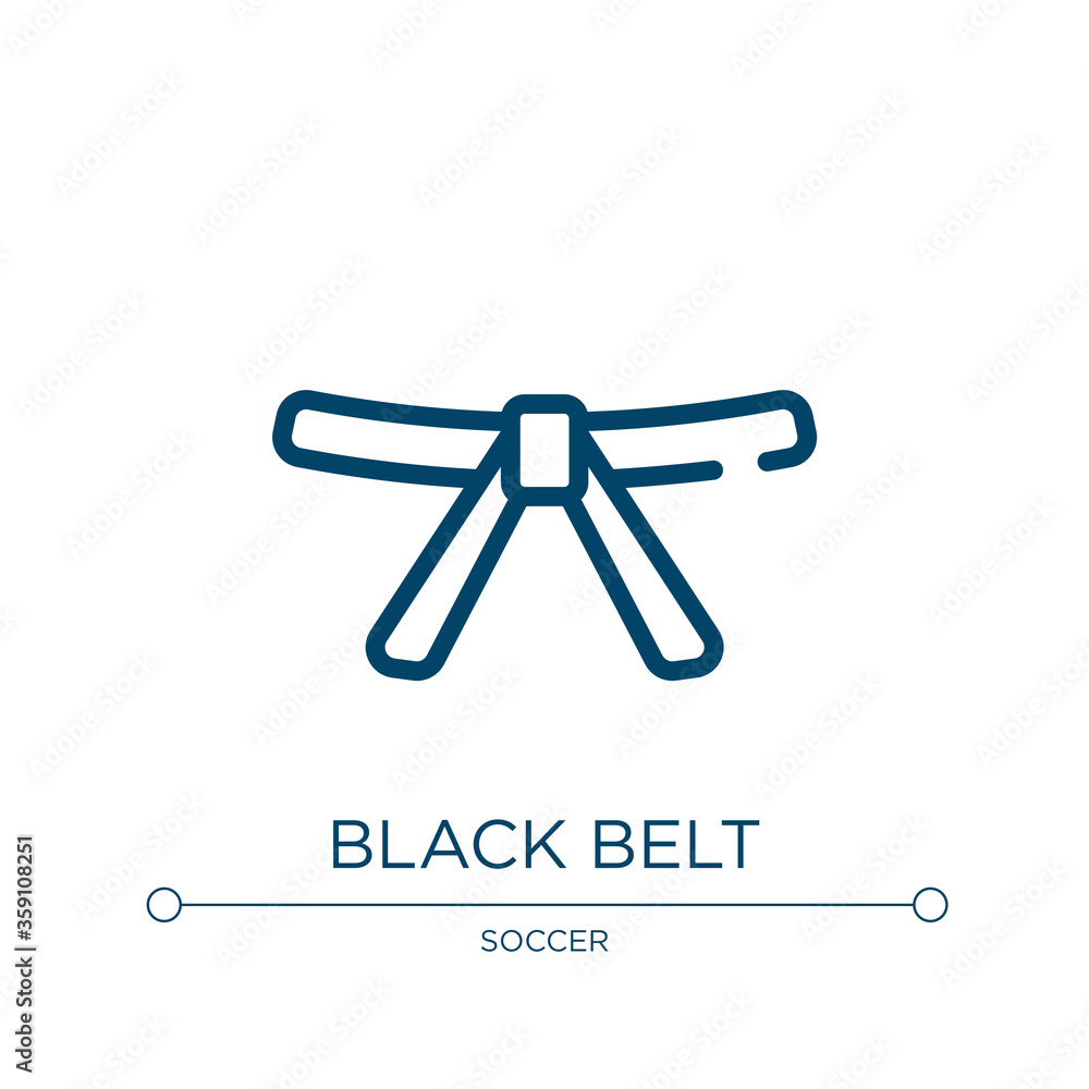 Vetor de Black belt icon. Linear vector illustration from martial arts ...