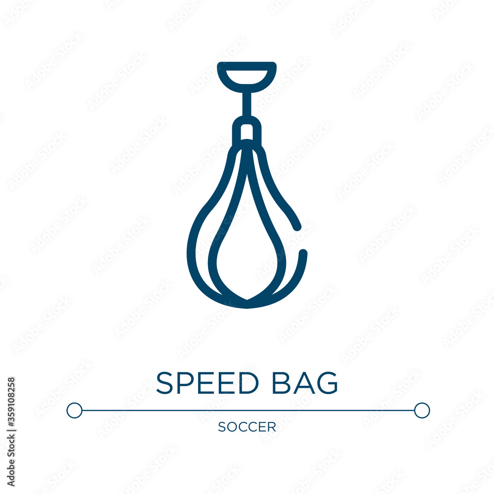 Speed bag icon. Linear vector illustration from martial arts collection. Outline speed bag icon vector. Thin line symbol for use on web and mobile apps, logo, print media. Speed bag icon. Linear vector illustration from martial arts collection. Outline speed bag icon vector. Thin line symbol for use on web and mobile apps, logo, print media.