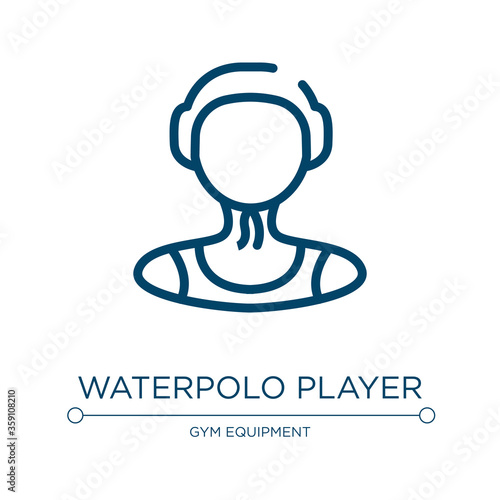 Waterpolo player icon. Linear vector illustration from sport avatars collection. Outline waterpolo player icon vector. Thin line symbol for use on web and mobile apps, logo, print media.