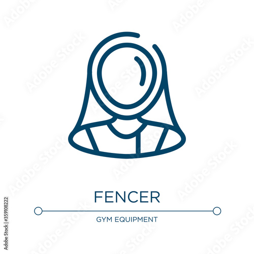 Fencer icon. Linear vector illustration from sport avatars collection. Outline fencer icon vector. Thin line symbol for use on web and mobile apps, logo, print media.