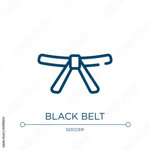Black belt icon. Linear vector illustration from martial arts collection. Outline black belt icon vector. Thin line symbol for use on web and mobile apps, logo, print media.