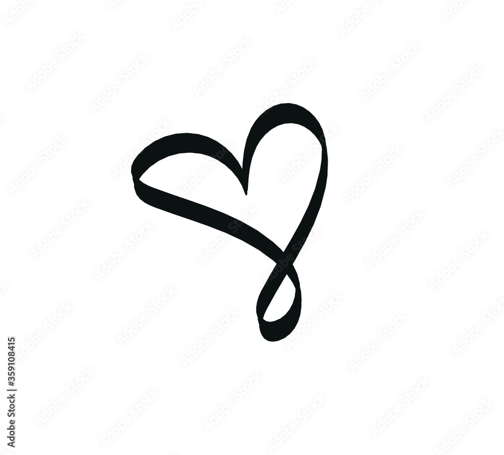Heart doodle, handmade love icon. Heart doodle, handmade love icon.
