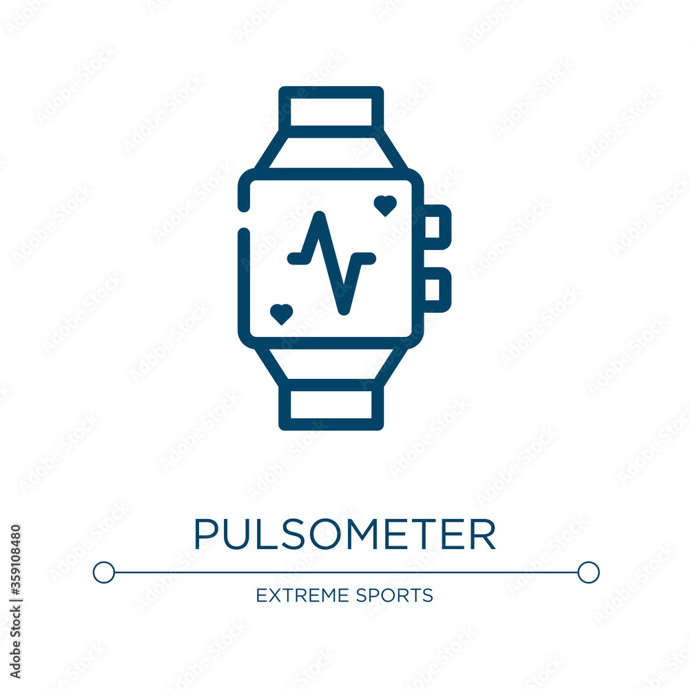 Obraz premium Pulsometer icon. Linear vector illustration from bicycle racing collection. Outline pulsometer icon vector. Thin line symbol for use on web and mobile apps, logo, print media.