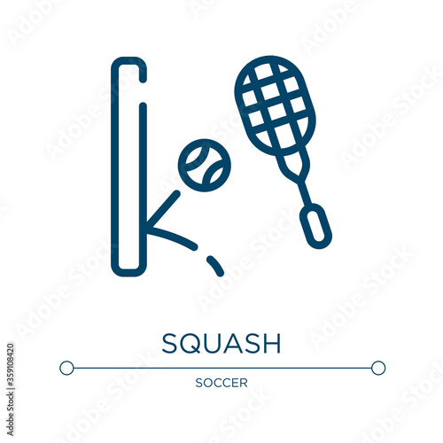 Squash icon. Linear vector illustration from sports collection. Outline squash icon vector. Thin line symbol for use on web and mobile apps, logo, print media.