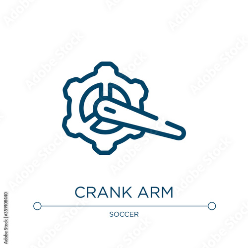 Crank arm icon. Linear vector illustration from bicycle collection. Outline crank arm icon vector. Thin line symbol for use on web and mobile apps, logo, print media.
