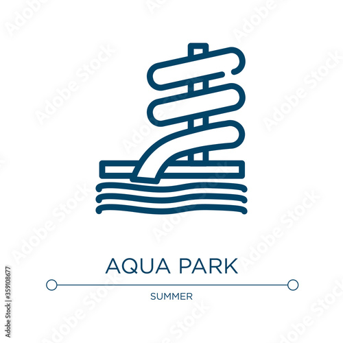 Aqua park icon. Linear vector illustration from summer collection. Outline aqua park icon vector. Thin line symbol for use on web and mobile apps, logo, print media.